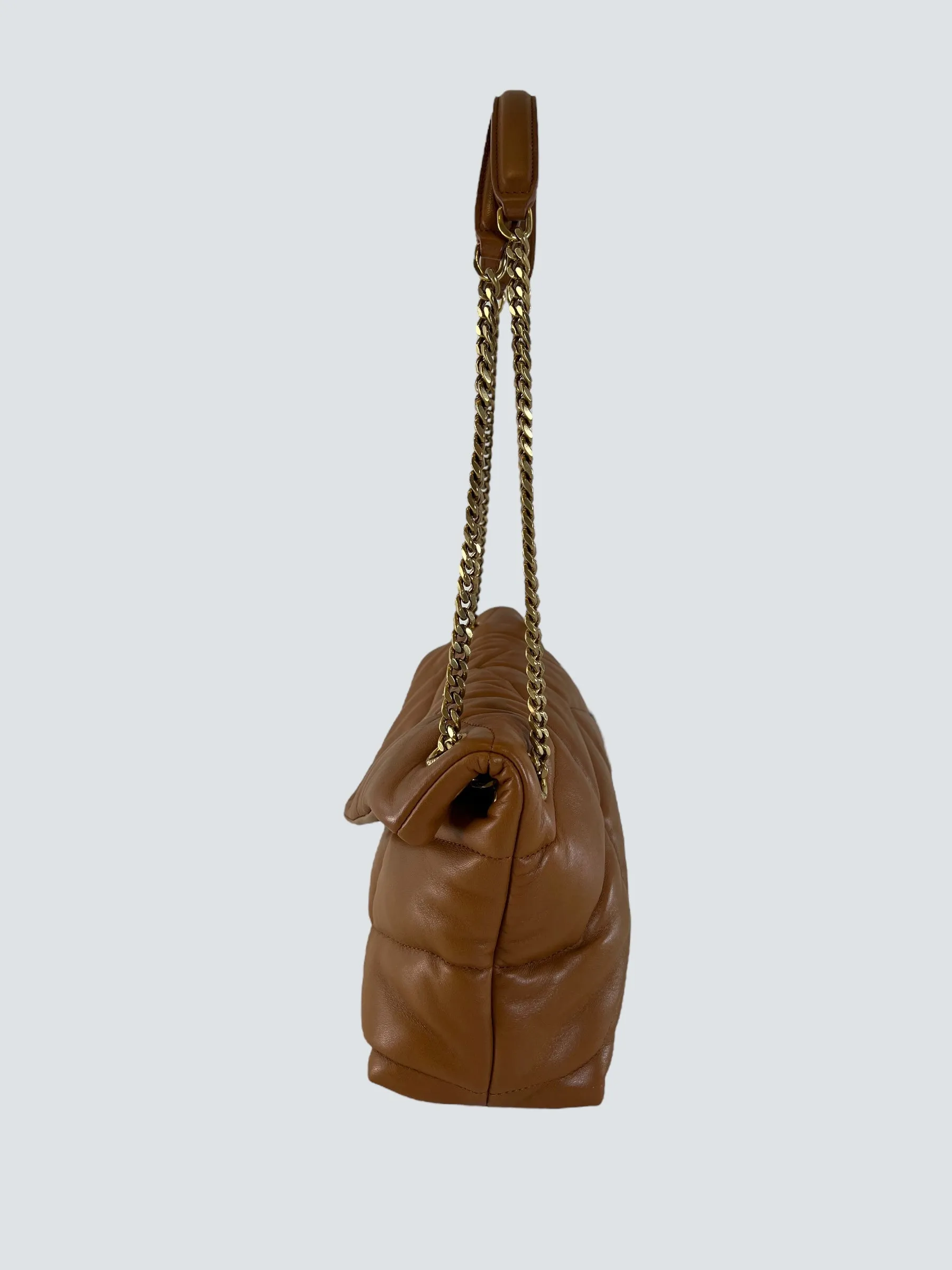 Saint Laurent Tan Nappa Leather Small Puffer Crossbody