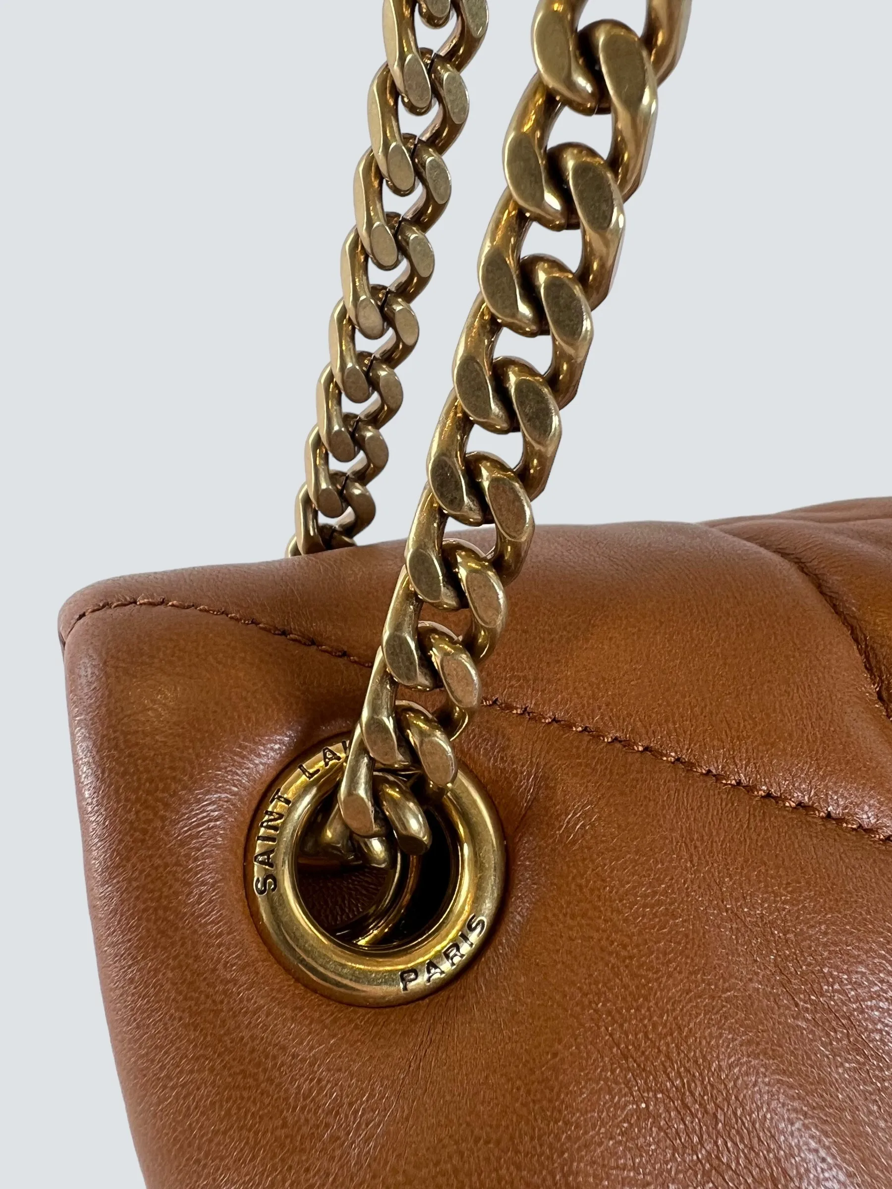 Saint Laurent Tan Nappa Leather Small Puffer Crossbody