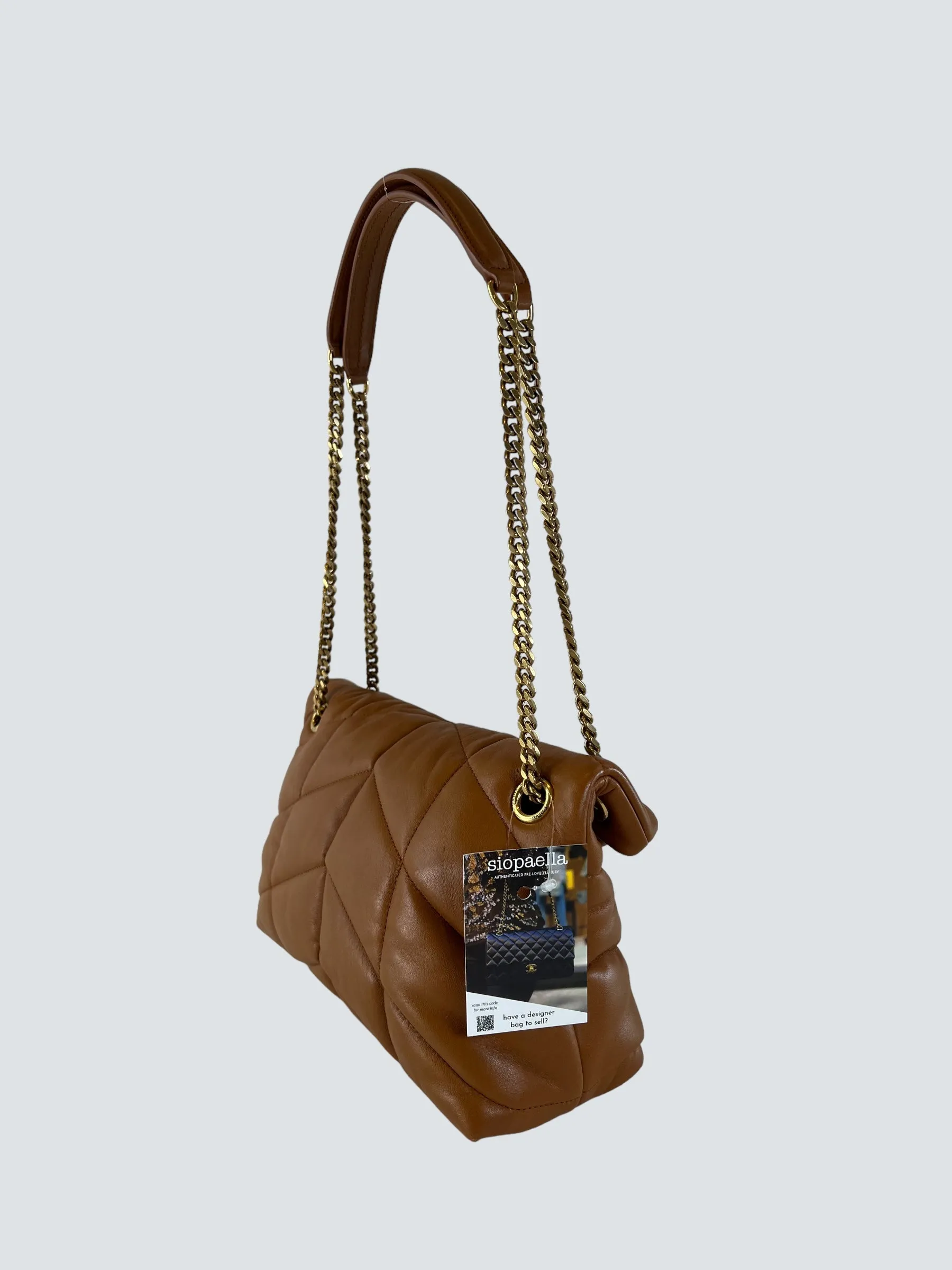 Saint Laurent Tan Nappa Leather Small Puffer Crossbody
