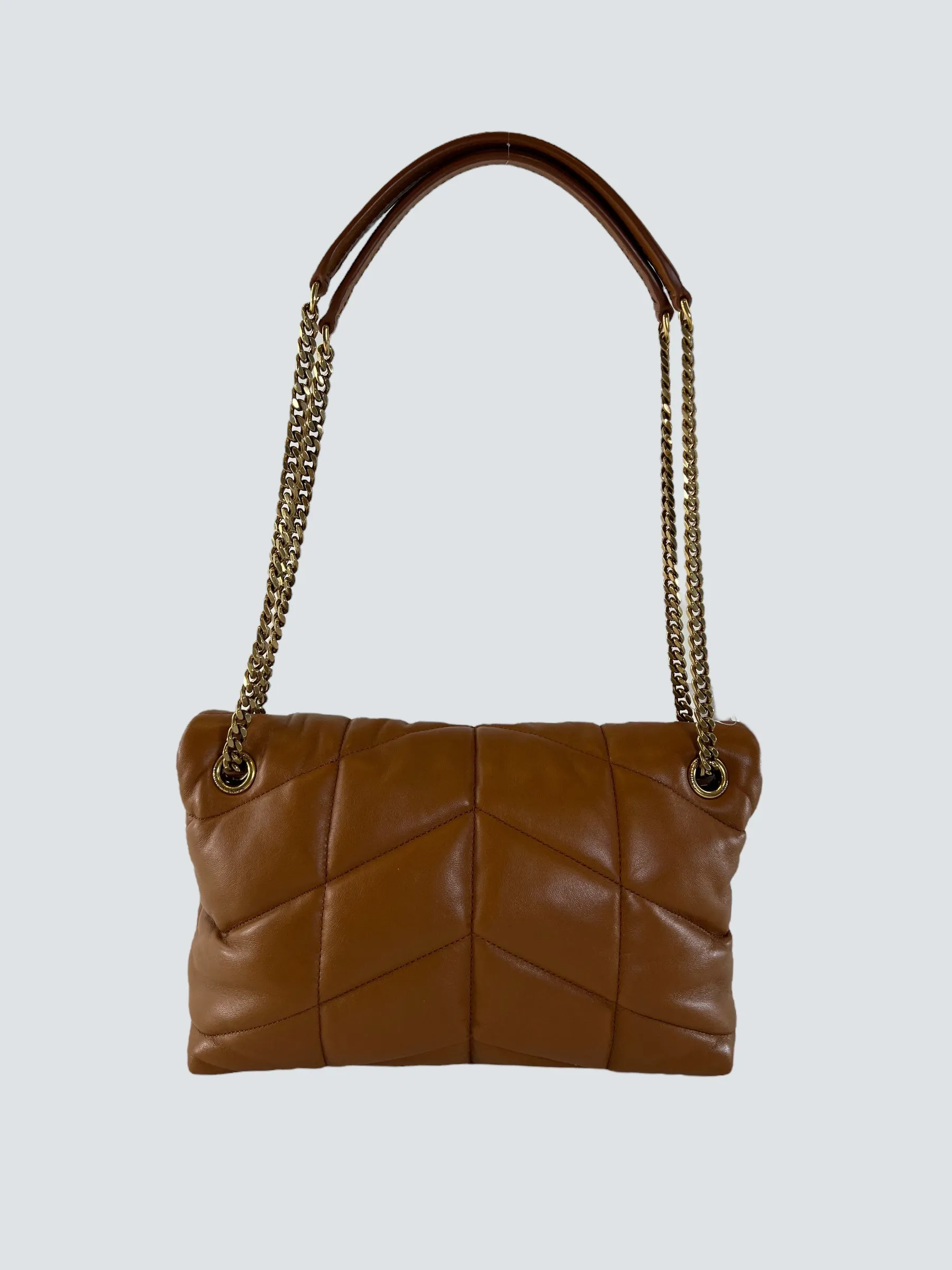 Saint Laurent Tan Nappa Leather Small Puffer Crossbody