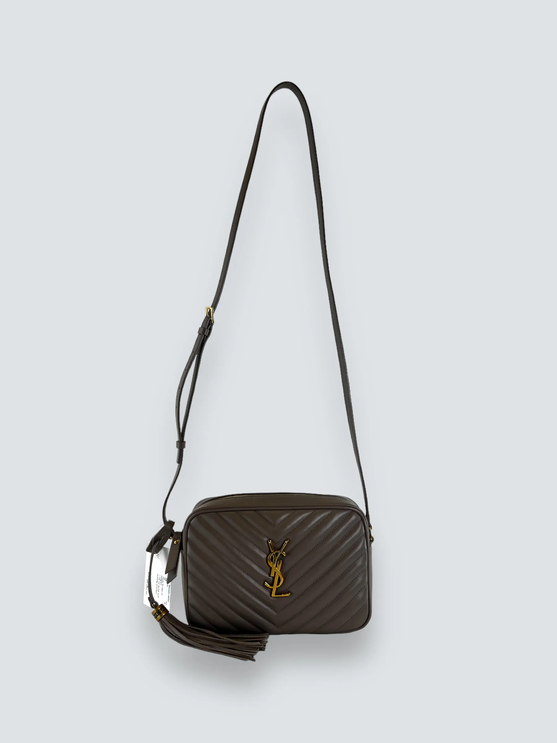 Saint Laurent Taupe Quilted Leather Lou Camera Bag