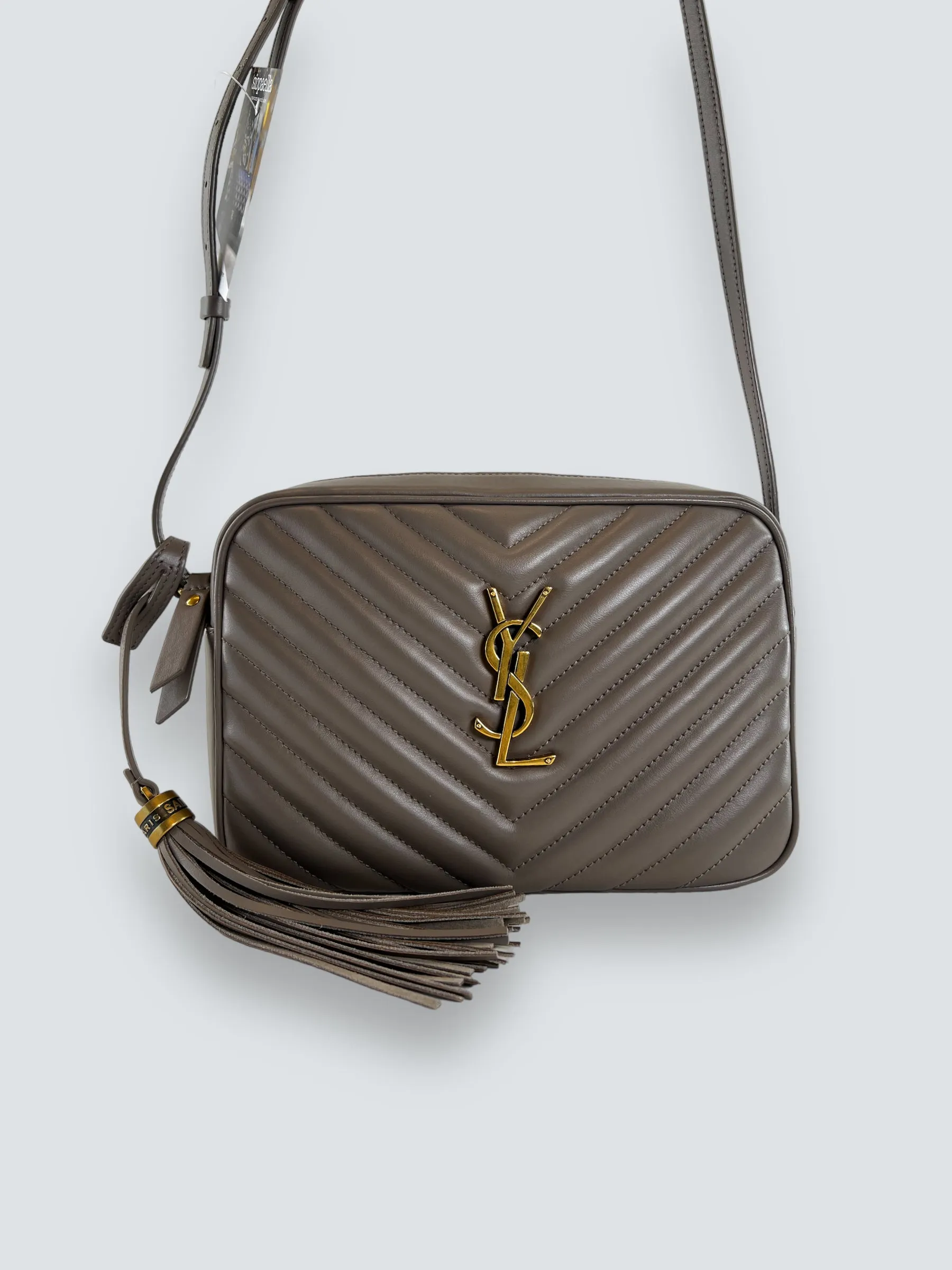 Saint Laurent Taupe Quilted Leather Lou Camera Bag