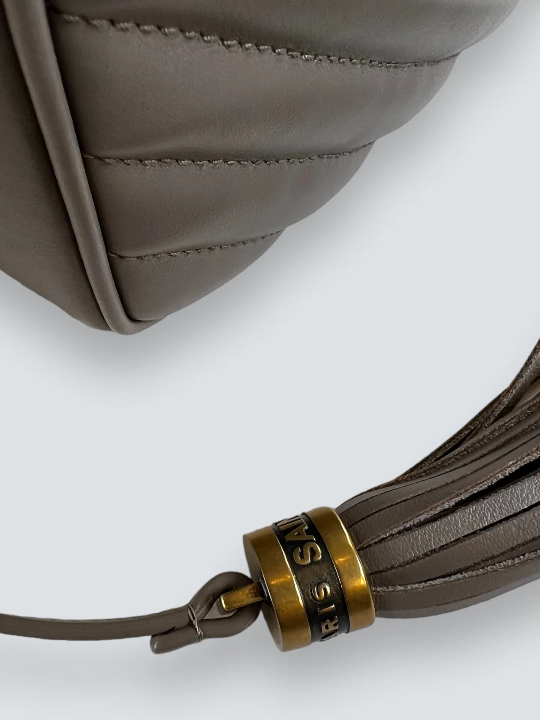 Saint Laurent Taupe Quilted Leather Lou Camera Bag