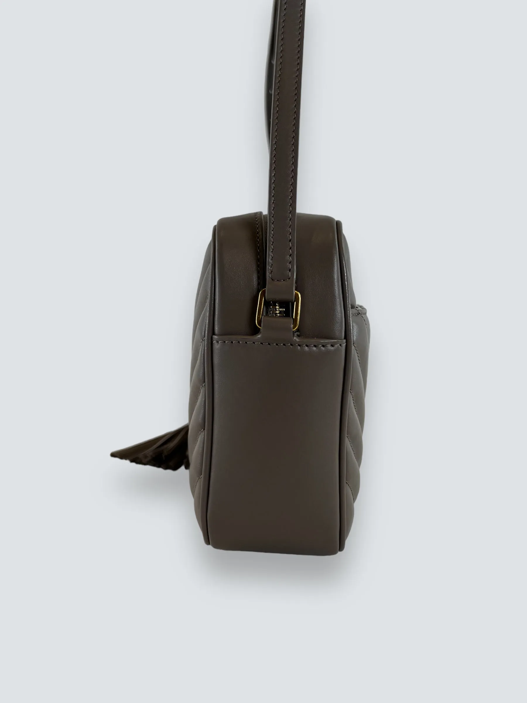 Saint Laurent Taupe Quilted Leather Lou Camera Bag