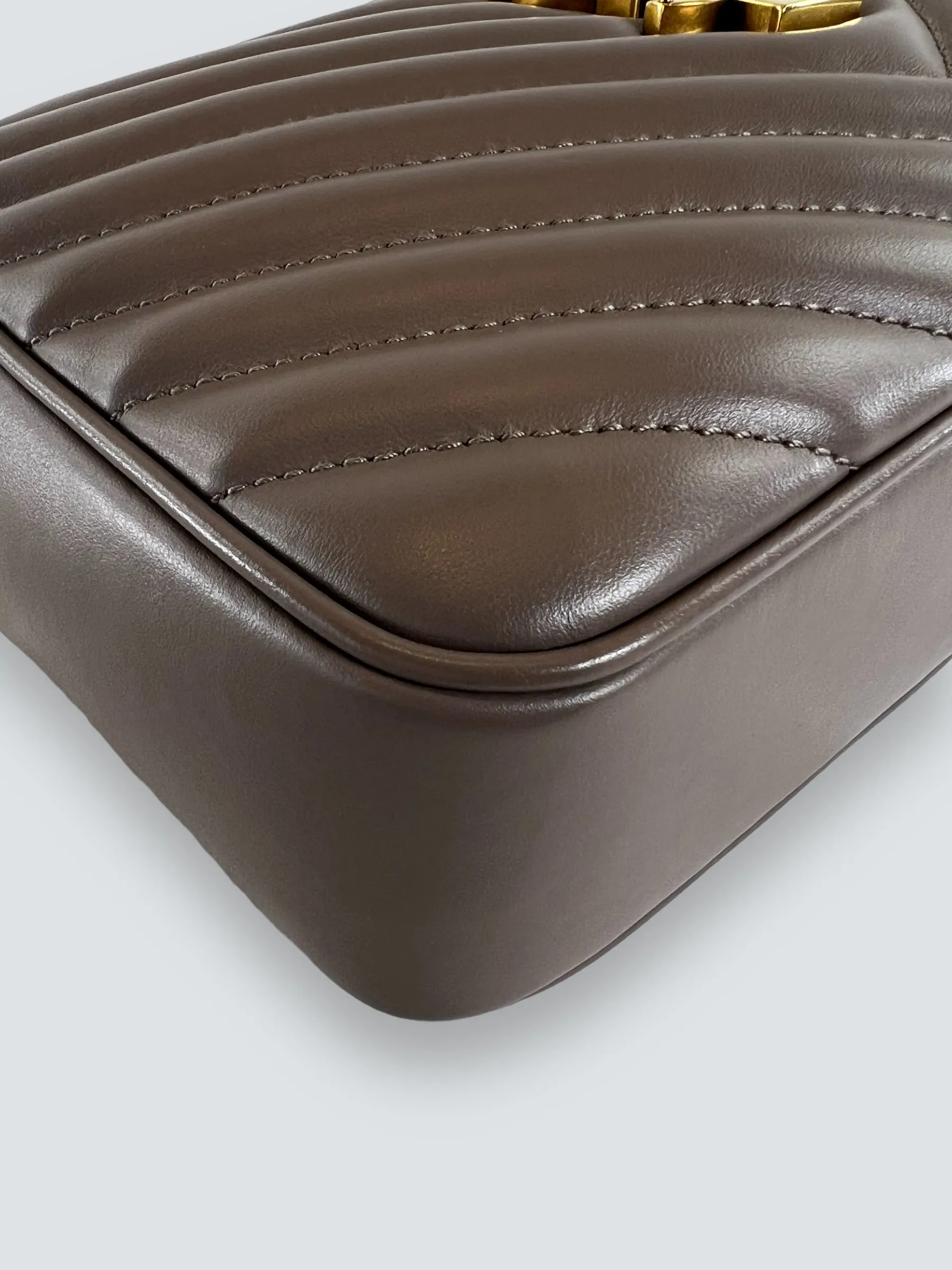 Saint Laurent Taupe Quilted Leather Lou Camera Bag