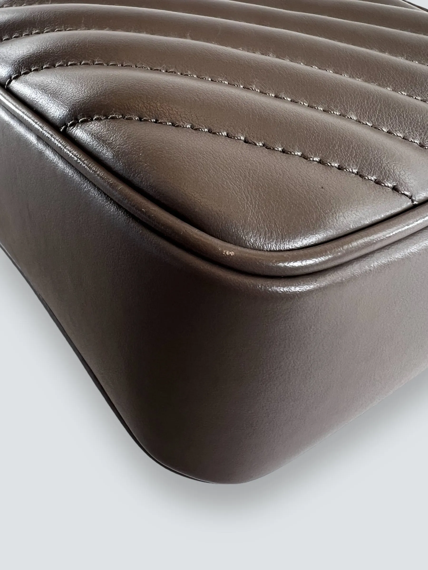 Saint Laurent Taupe Quilted Leather Lou Camera Bag