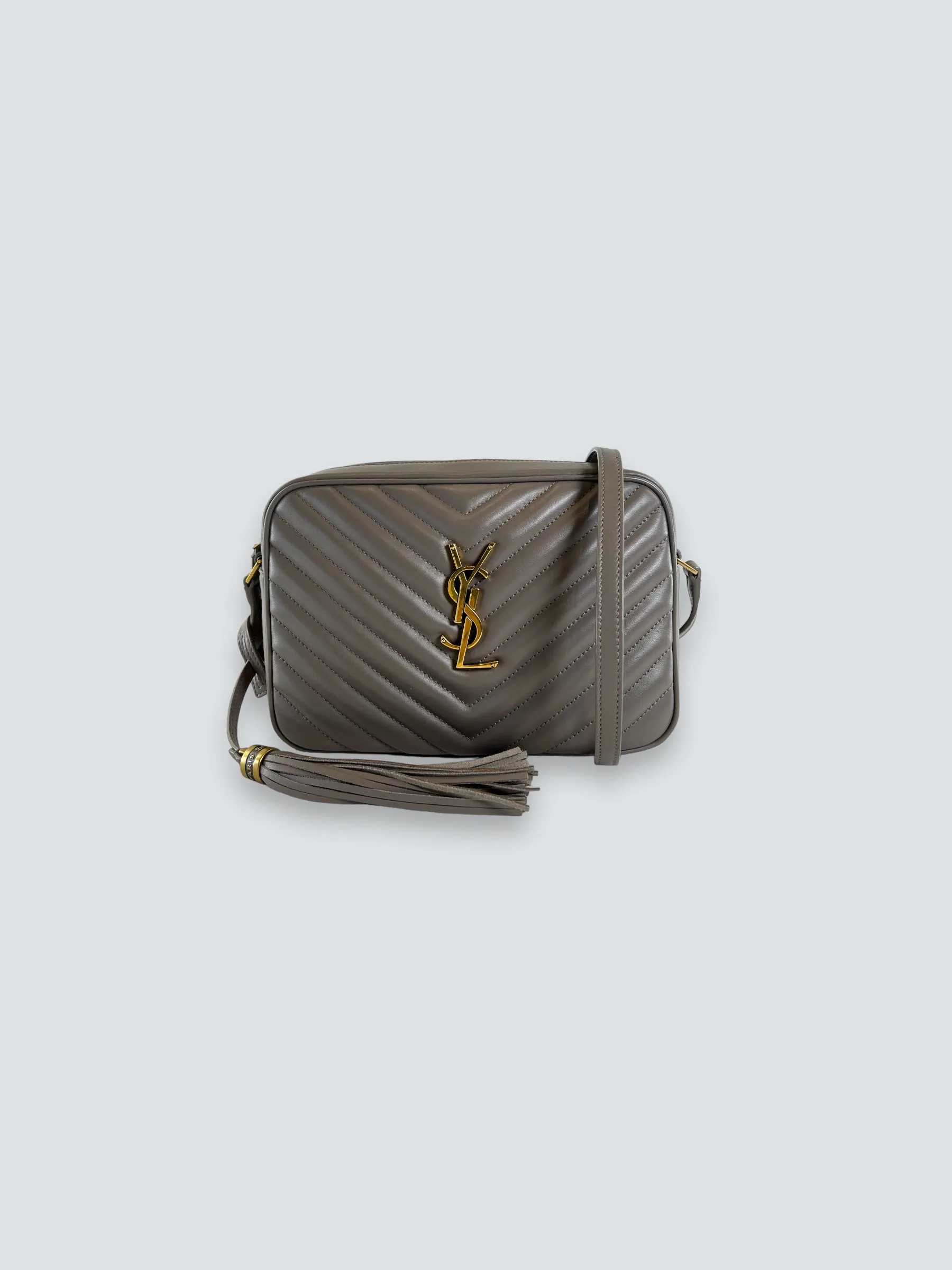 Saint Laurent Taupe Quilted Leather Lou Camera Bag
