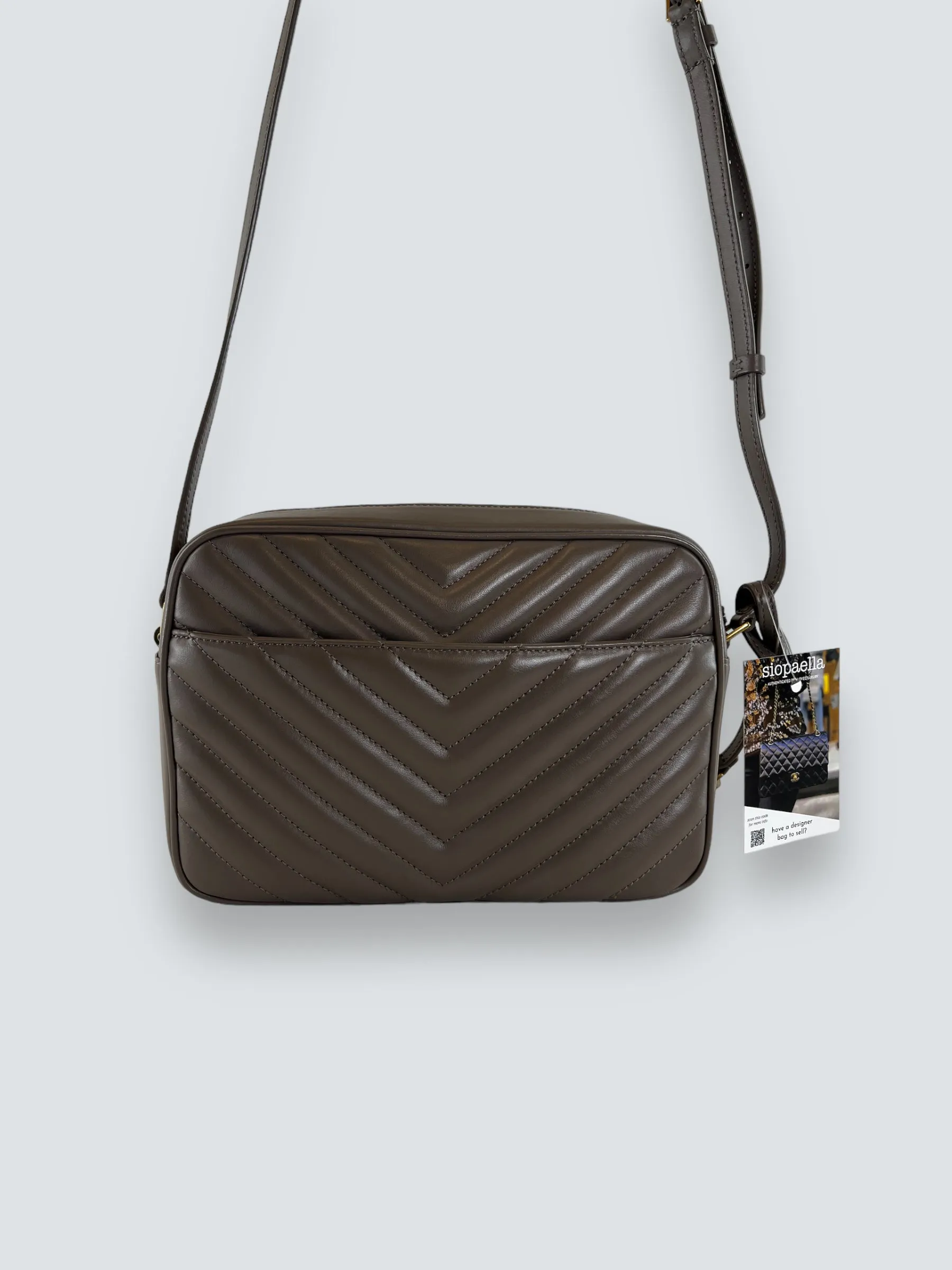 Saint Laurent Taupe Quilted Leather Lou Camera Bag