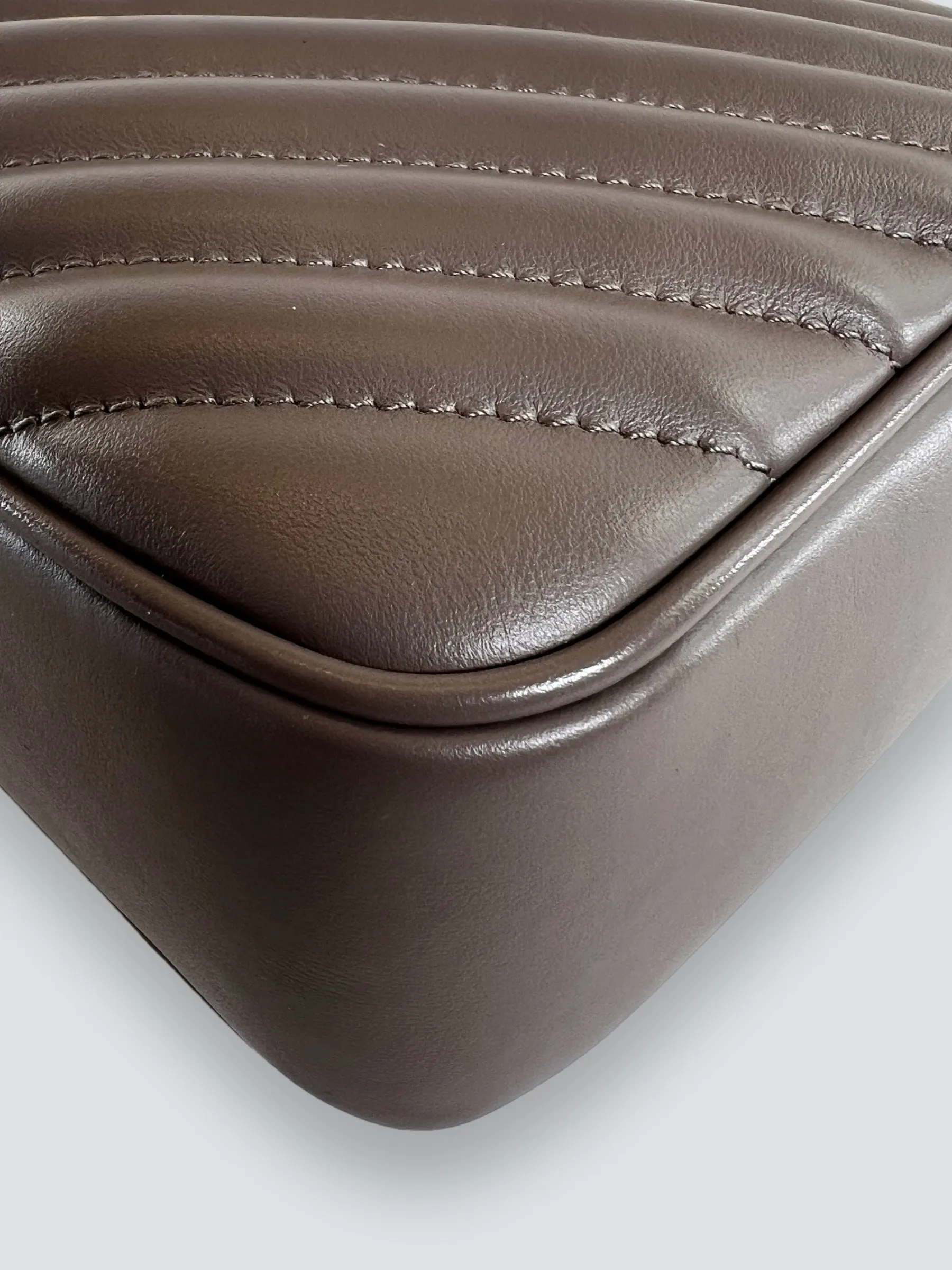 Saint Laurent Taupe Quilted Leather Lou Camera Bag