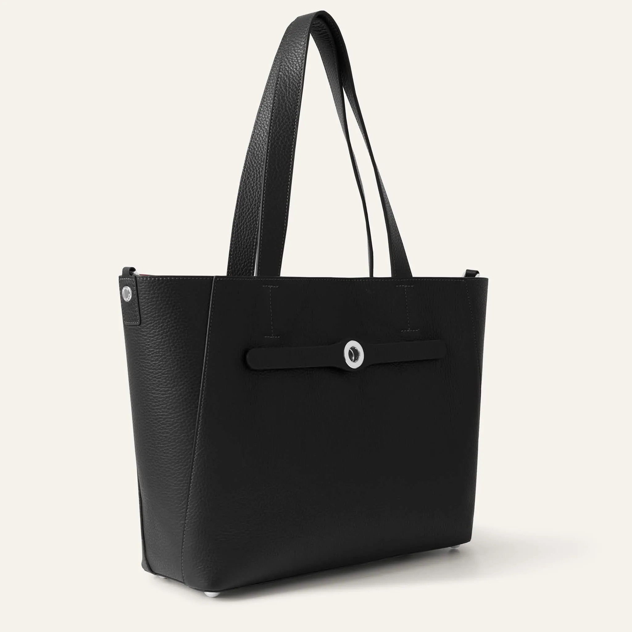 Sarah Tote | Black with Silver hardware