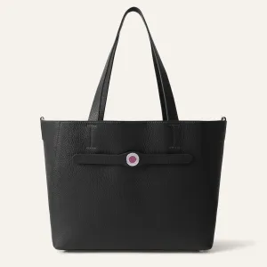 Sarah Tote | Black with Silver hardware