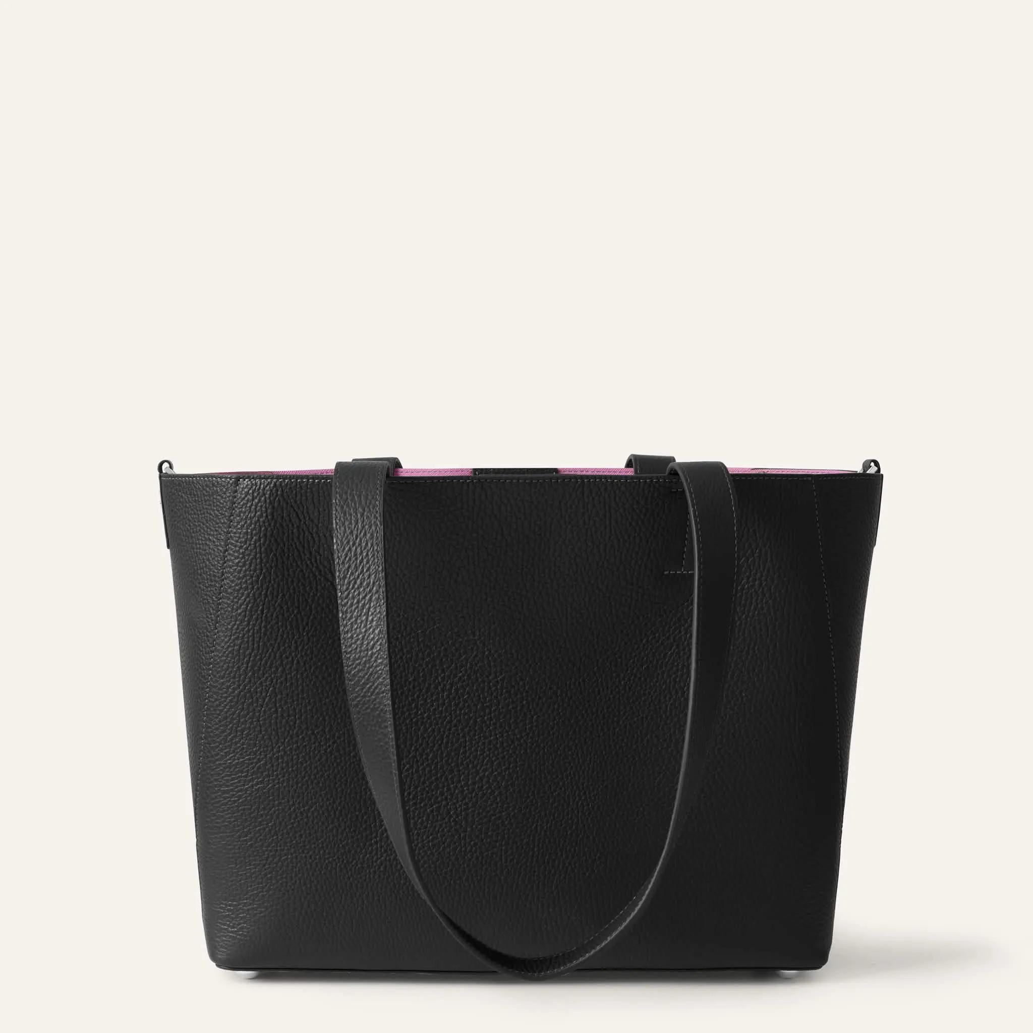 Sarah Tote | Black with Silver hardware