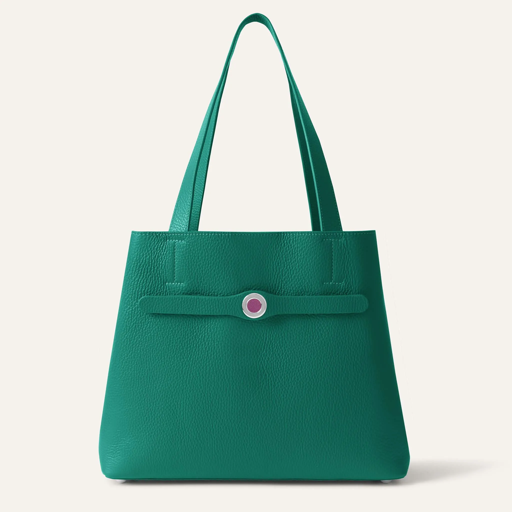 Sarah Tote | Evergreen with Silver hardware