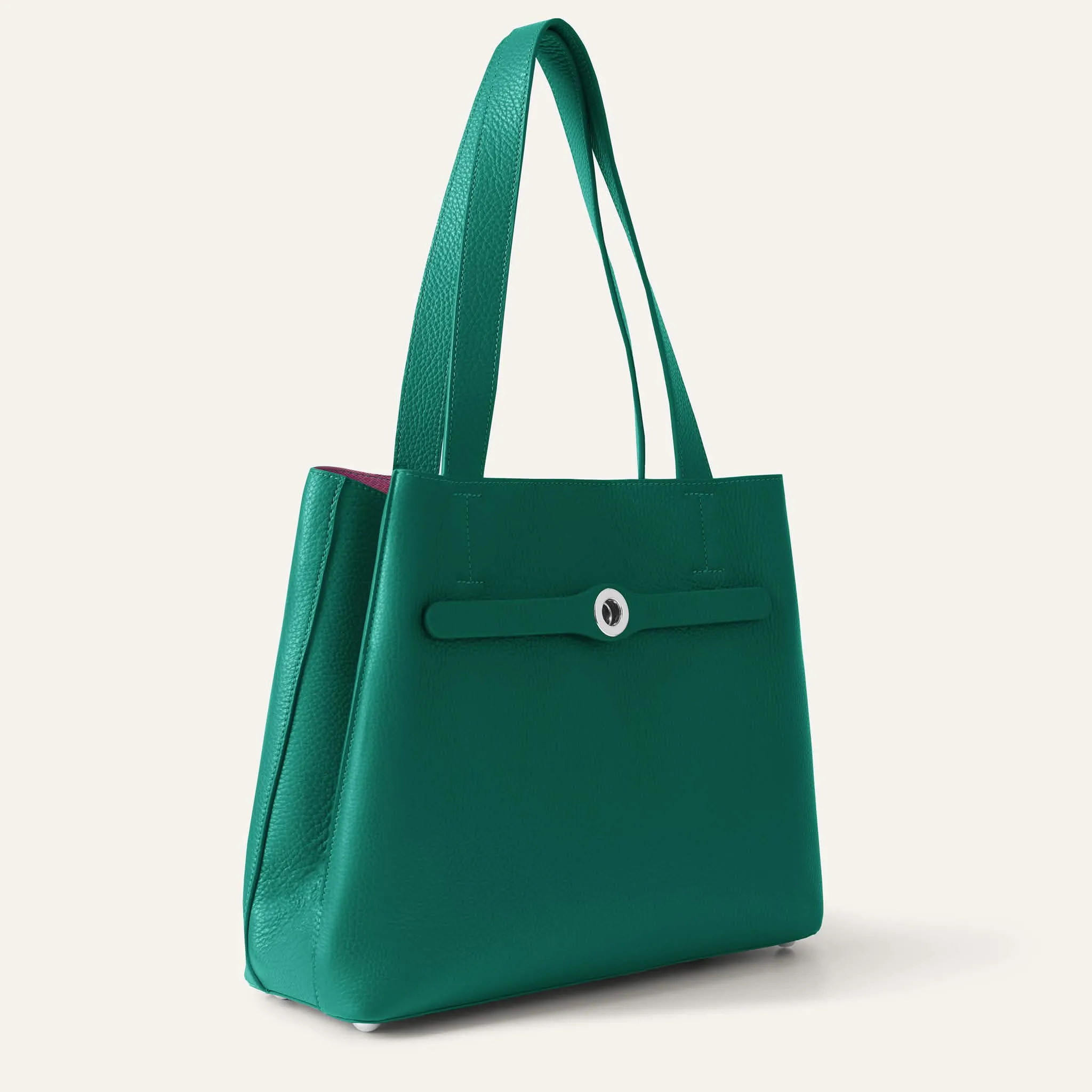 Sarah Tote | Evergreen with Silver hardware