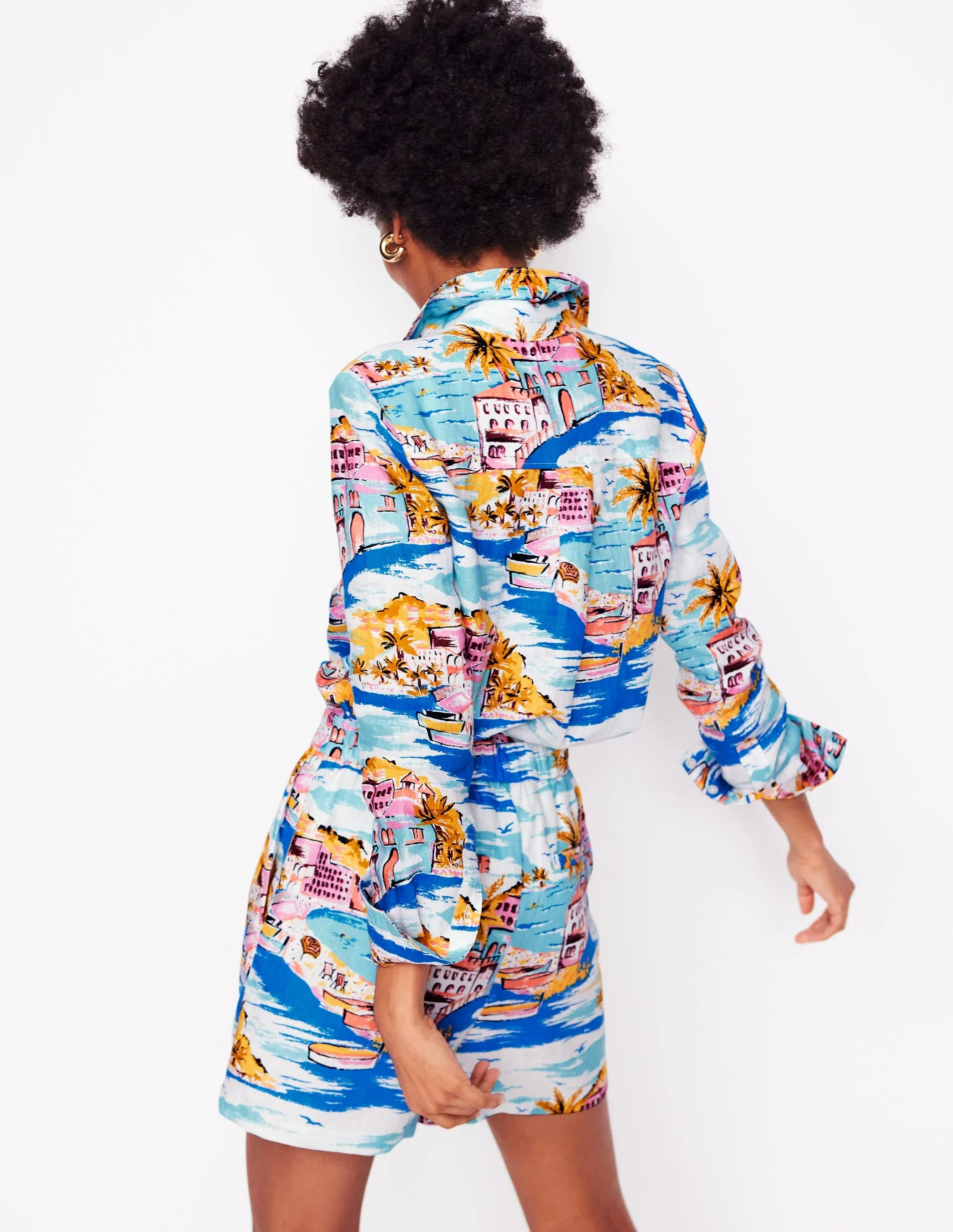 Sienna Linen Shirt-Multi. Paradise Bay