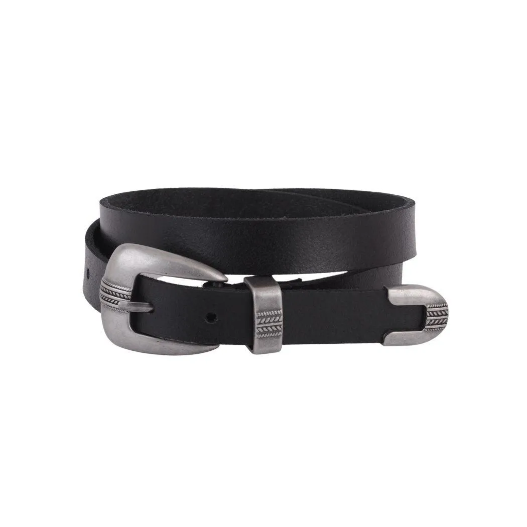 Silver Minimalist Western Belt
