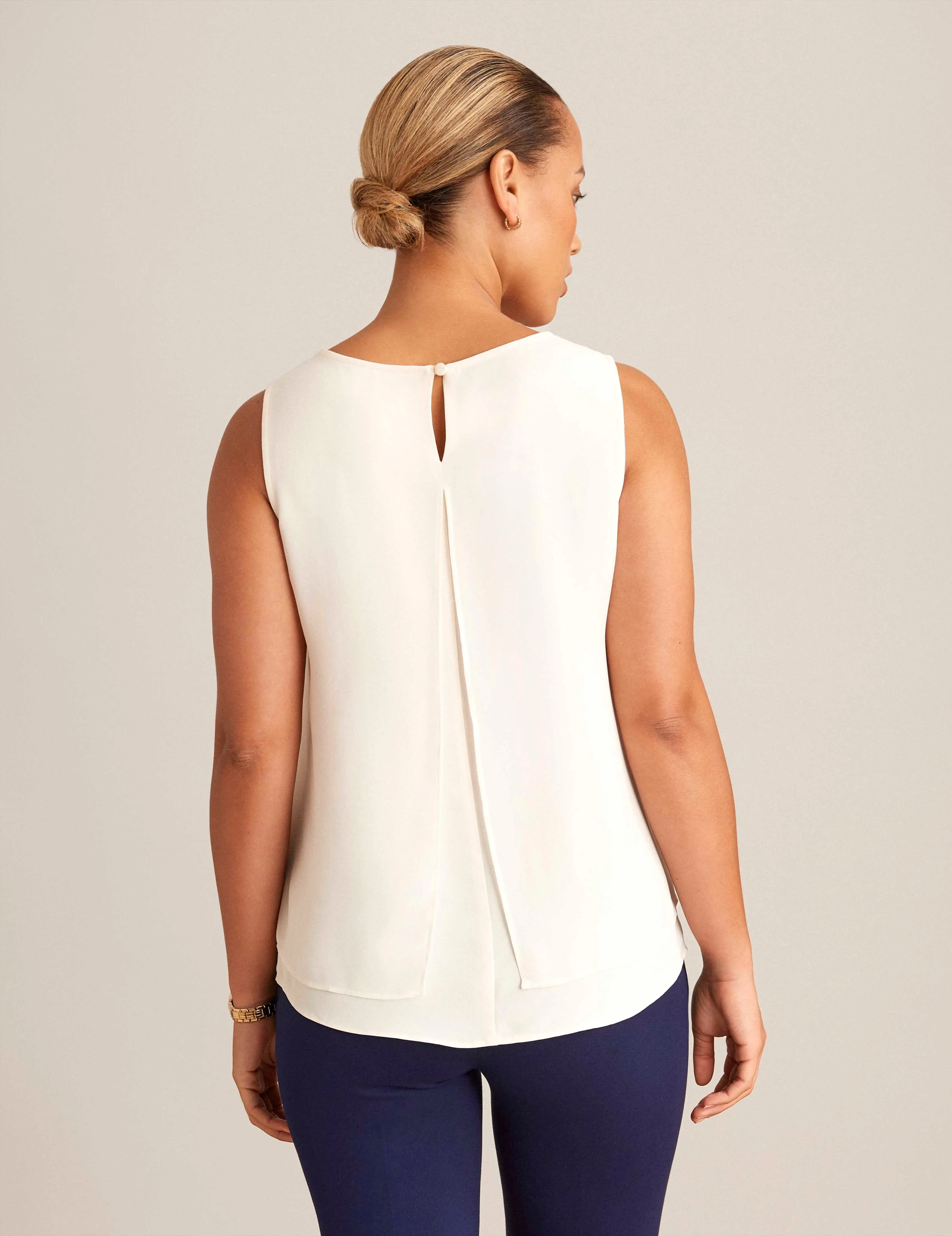 Sleeveless Double Layer Blouse - Sale