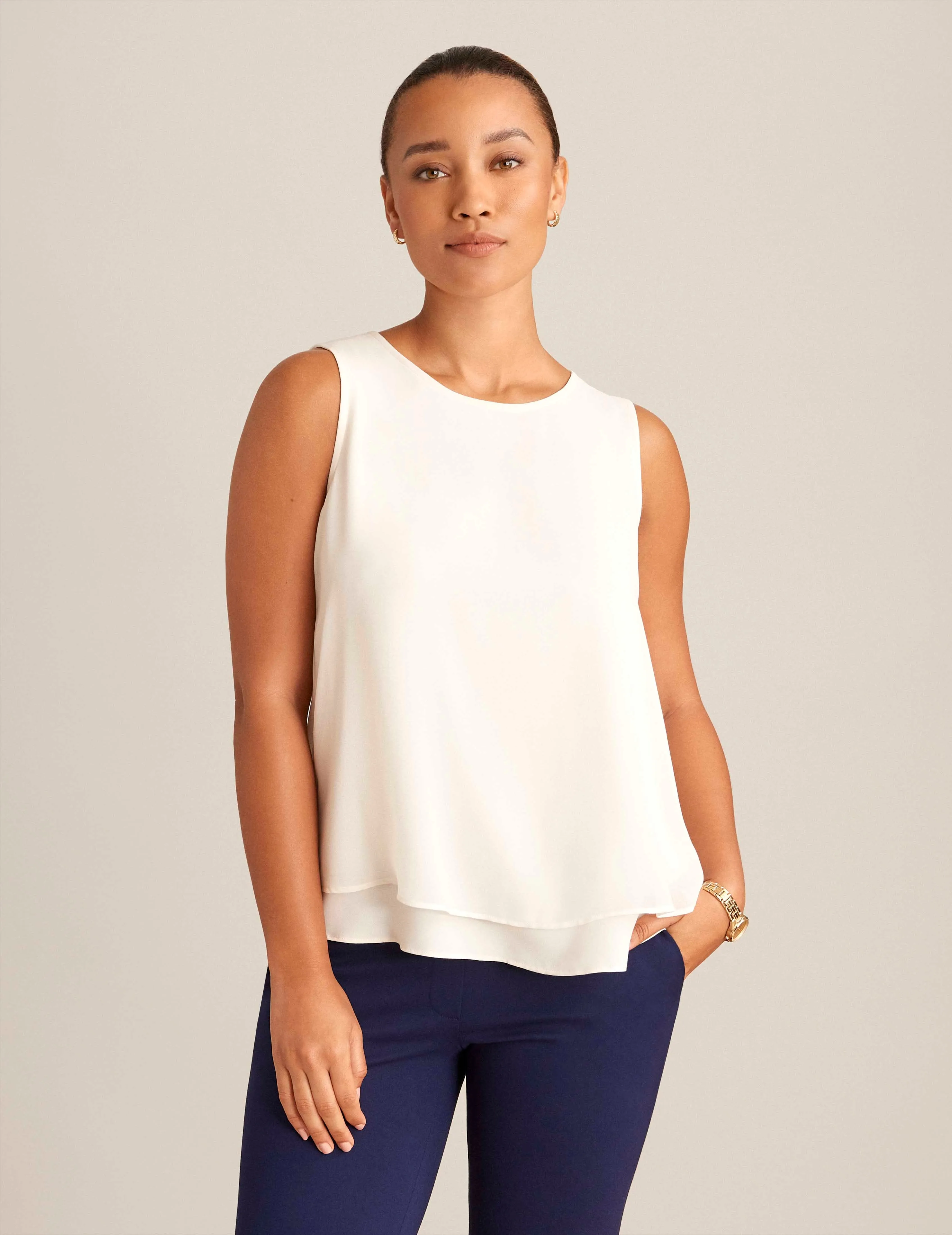 Sleeveless Double Layer Blouse - Sale