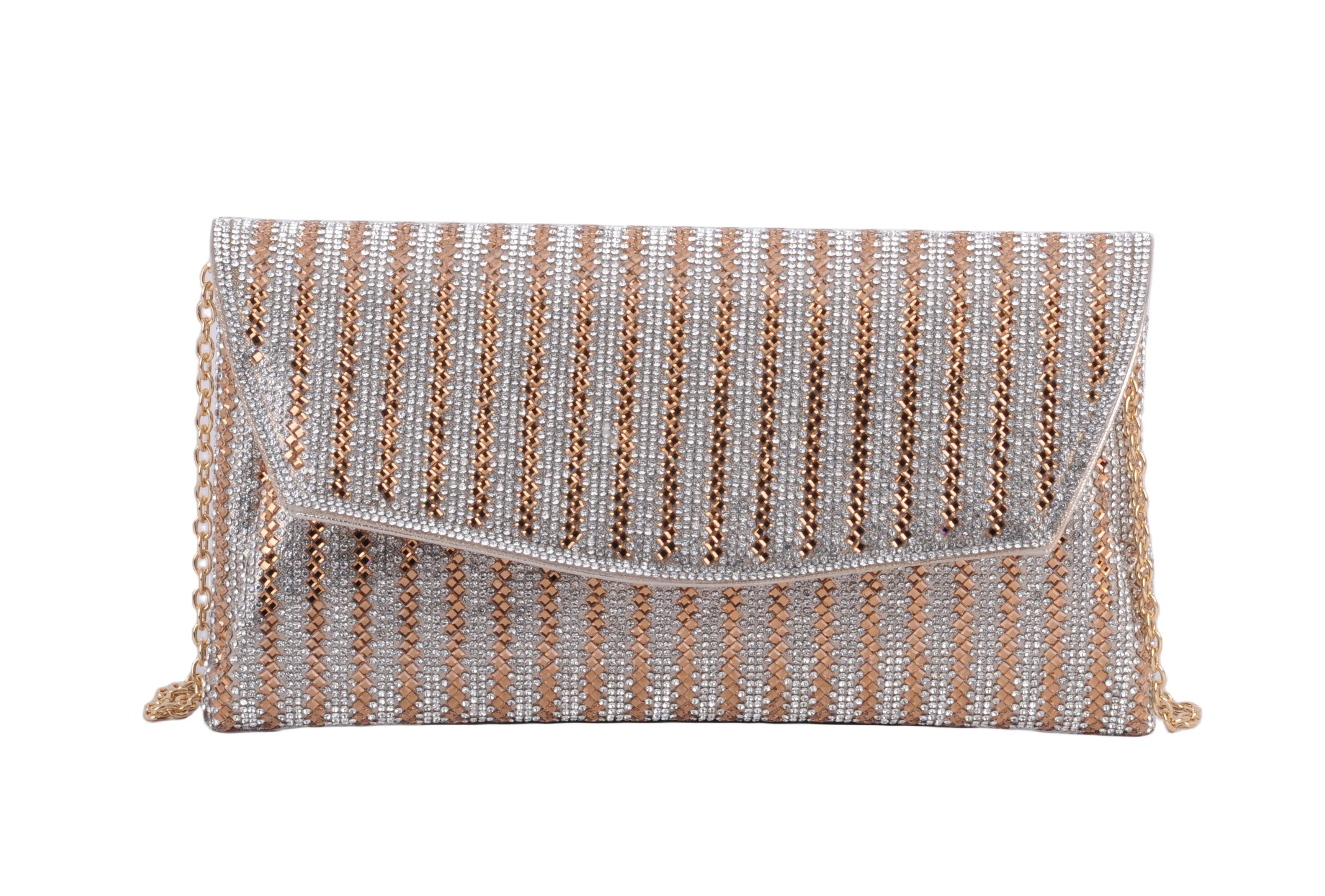 Sparkling Striped Evening Clutch