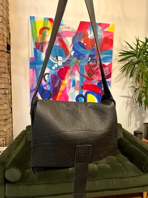 Stable Ireland Black Leather Crossbody