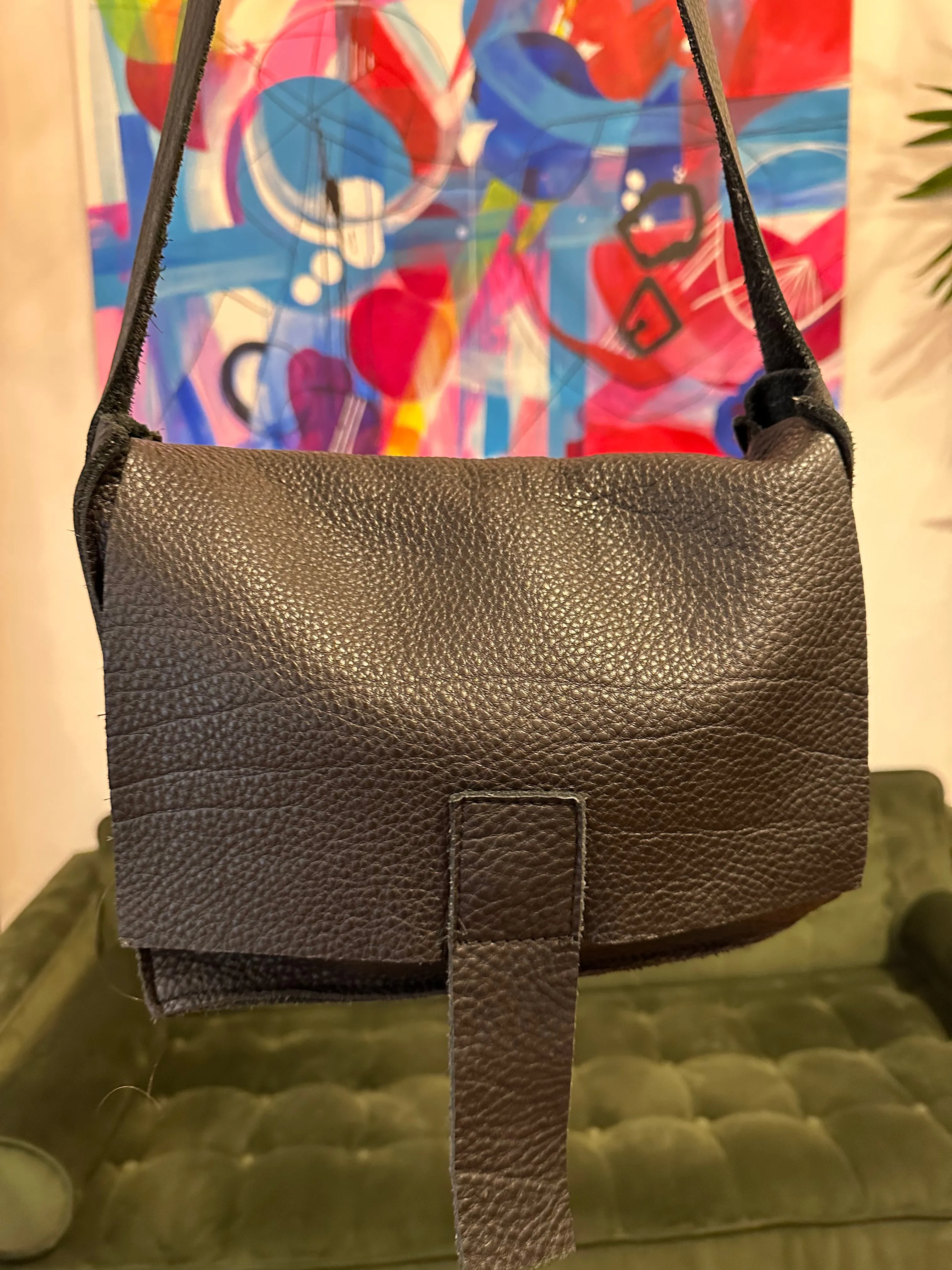 Stable Ireland Black Leather Crossbody