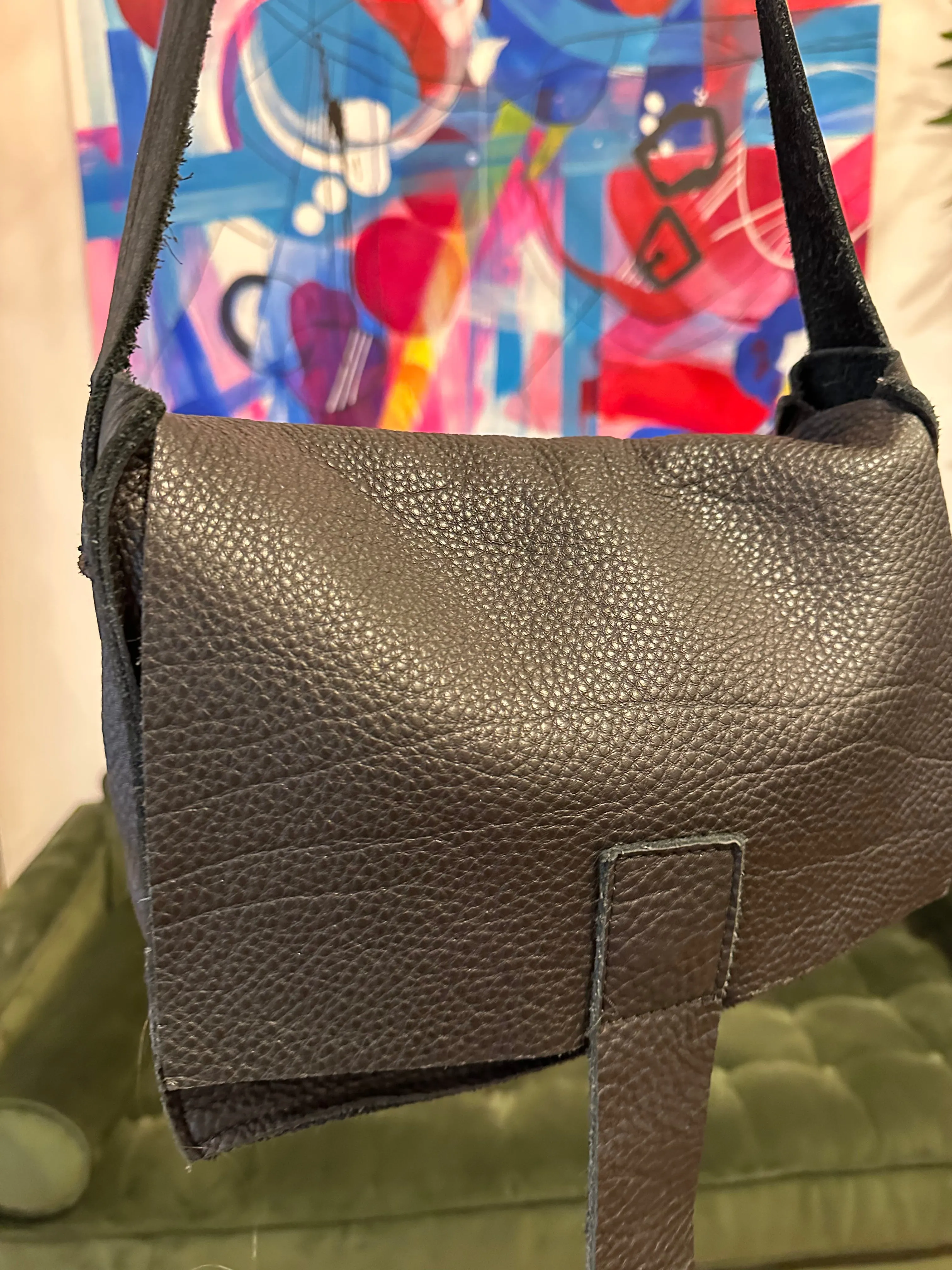 Stable Ireland Black Leather Crossbody