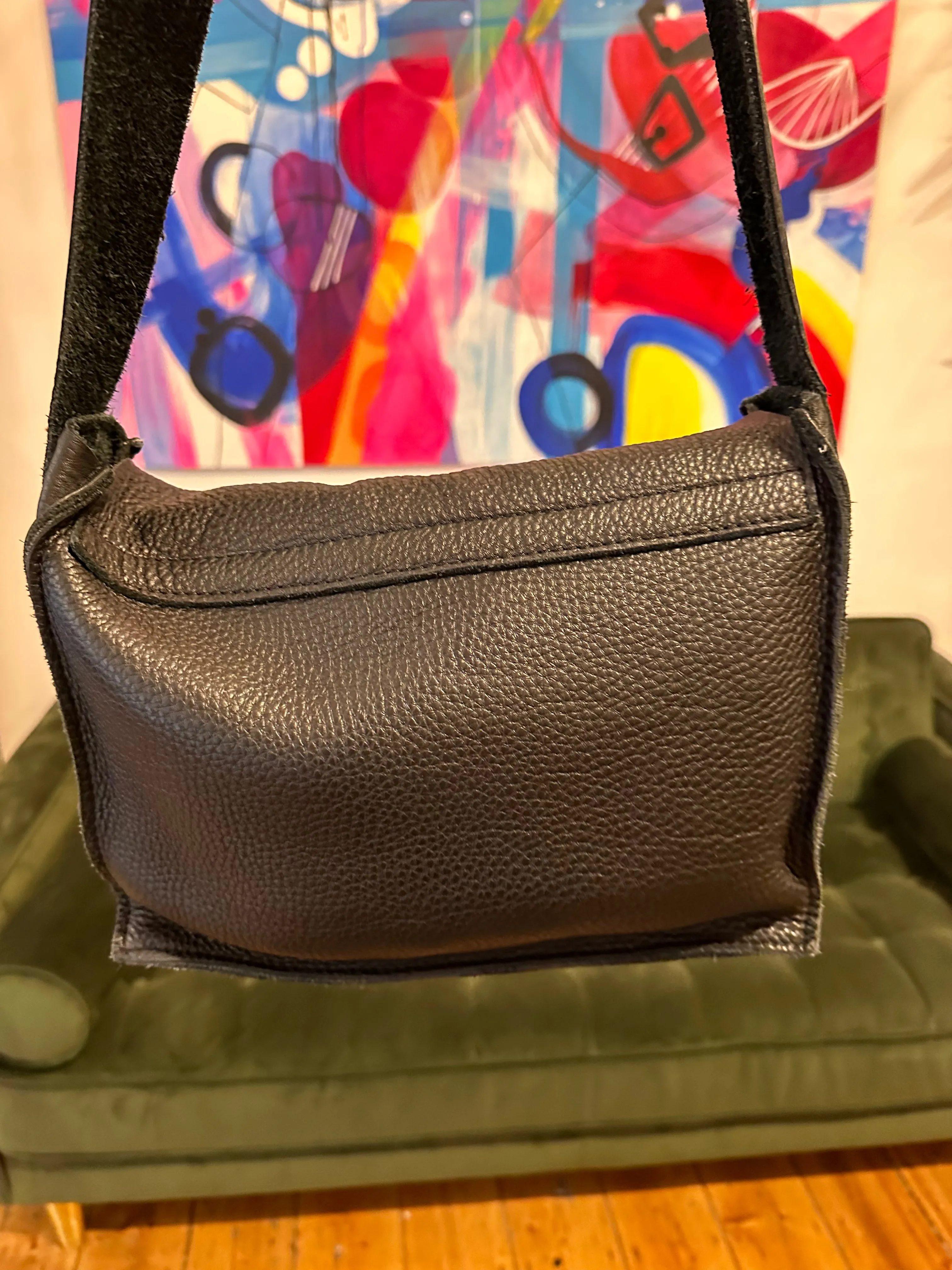 Stable Ireland Black Leather Crossbody