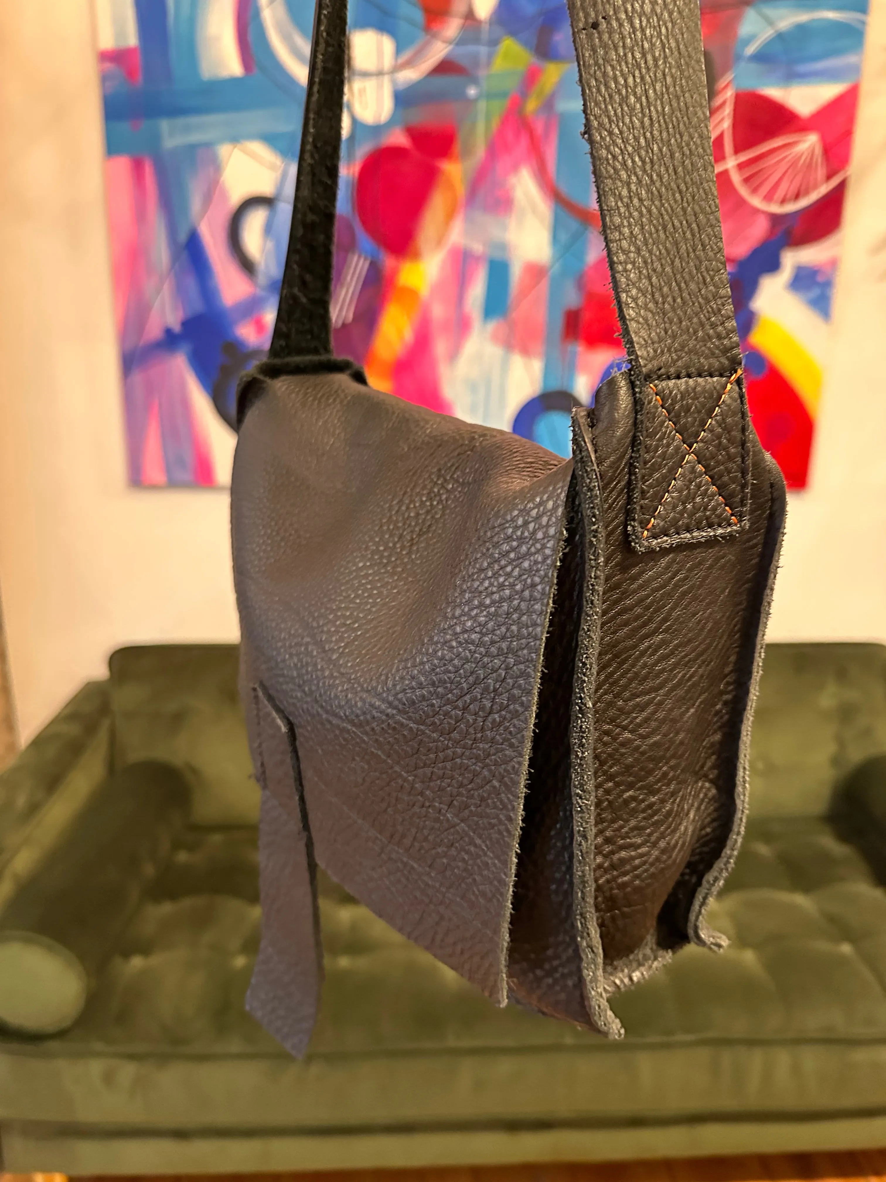 Stable Ireland Black Leather Crossbody