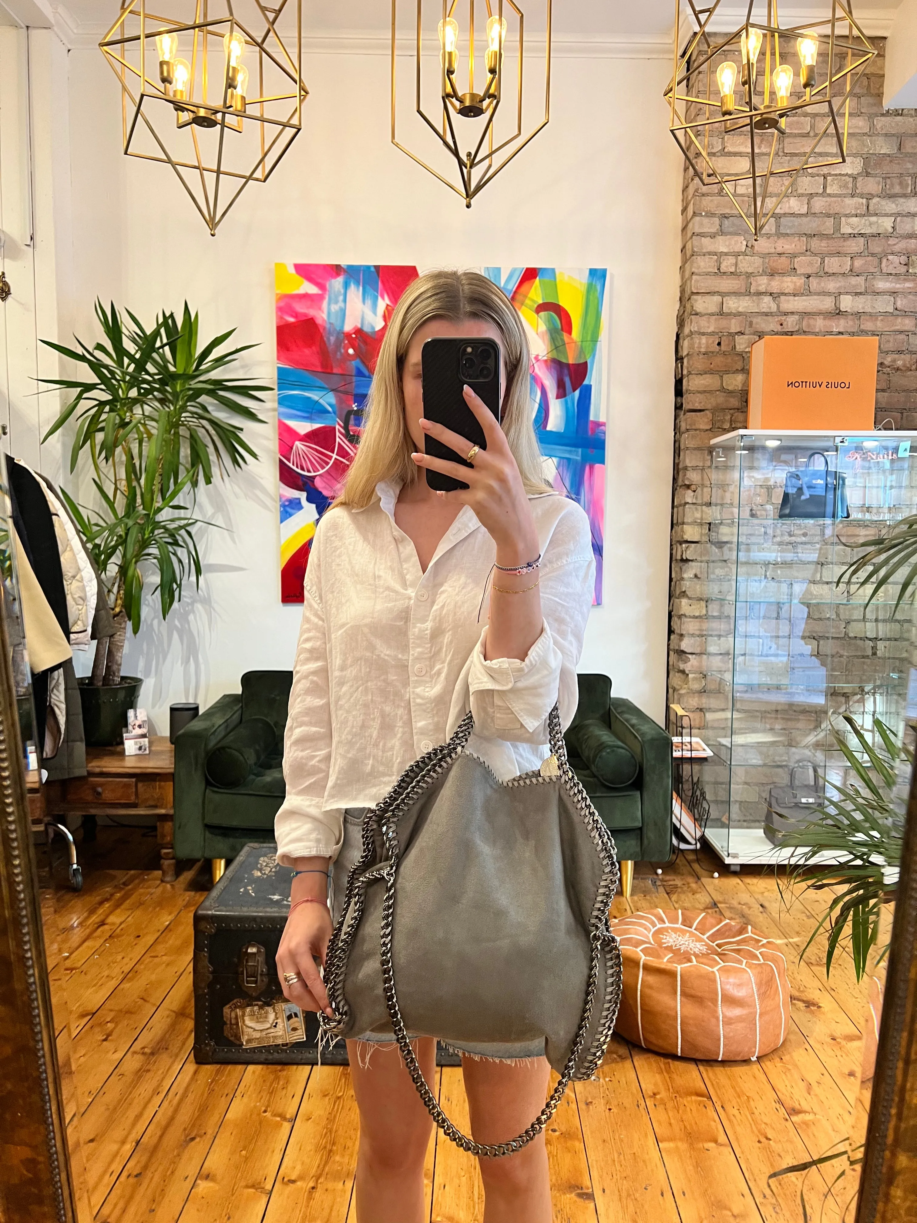 Stella McCartney Grey Faux Leather Falabella Tote
