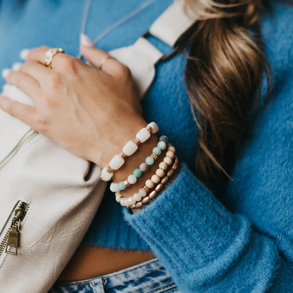 Stone Sunrise Combo Beaded Bracelet Set
