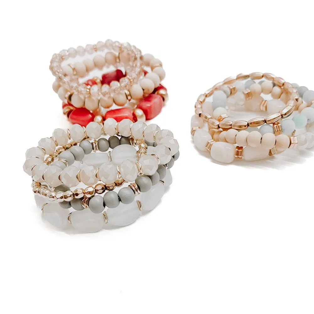 Stone Sunrise Combo Beaded Bracelet Set
