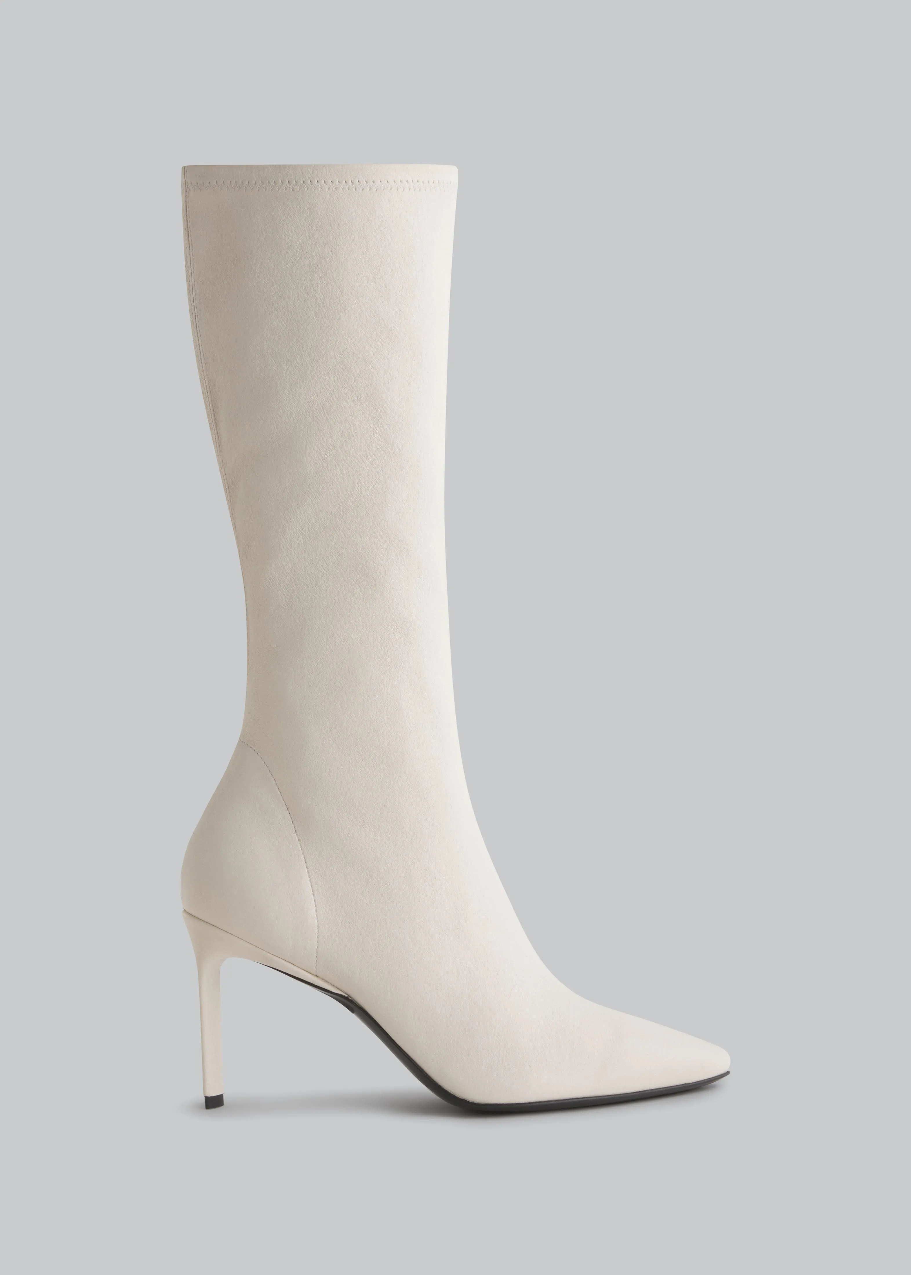 Stretch High Heel Boot - Ivory