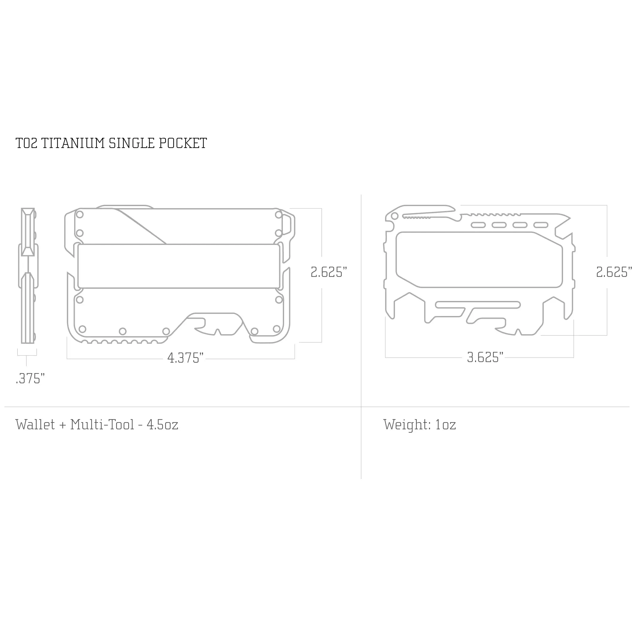 T02 Tactical Wallet | Single Pocket Titanium