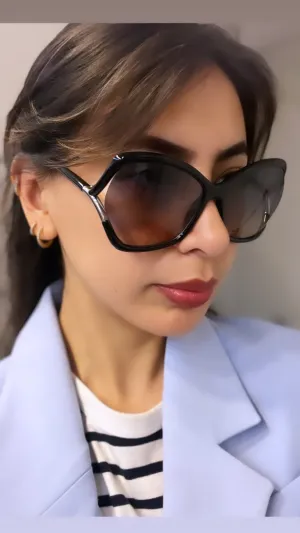 Tom Ford Black Cateye Sunglasses