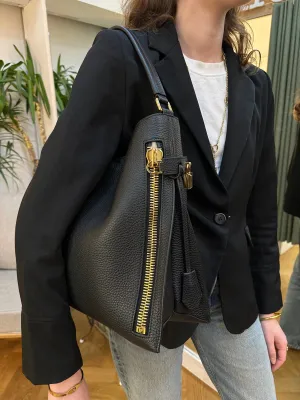 Tom Ford Black Leather Alix Hobo