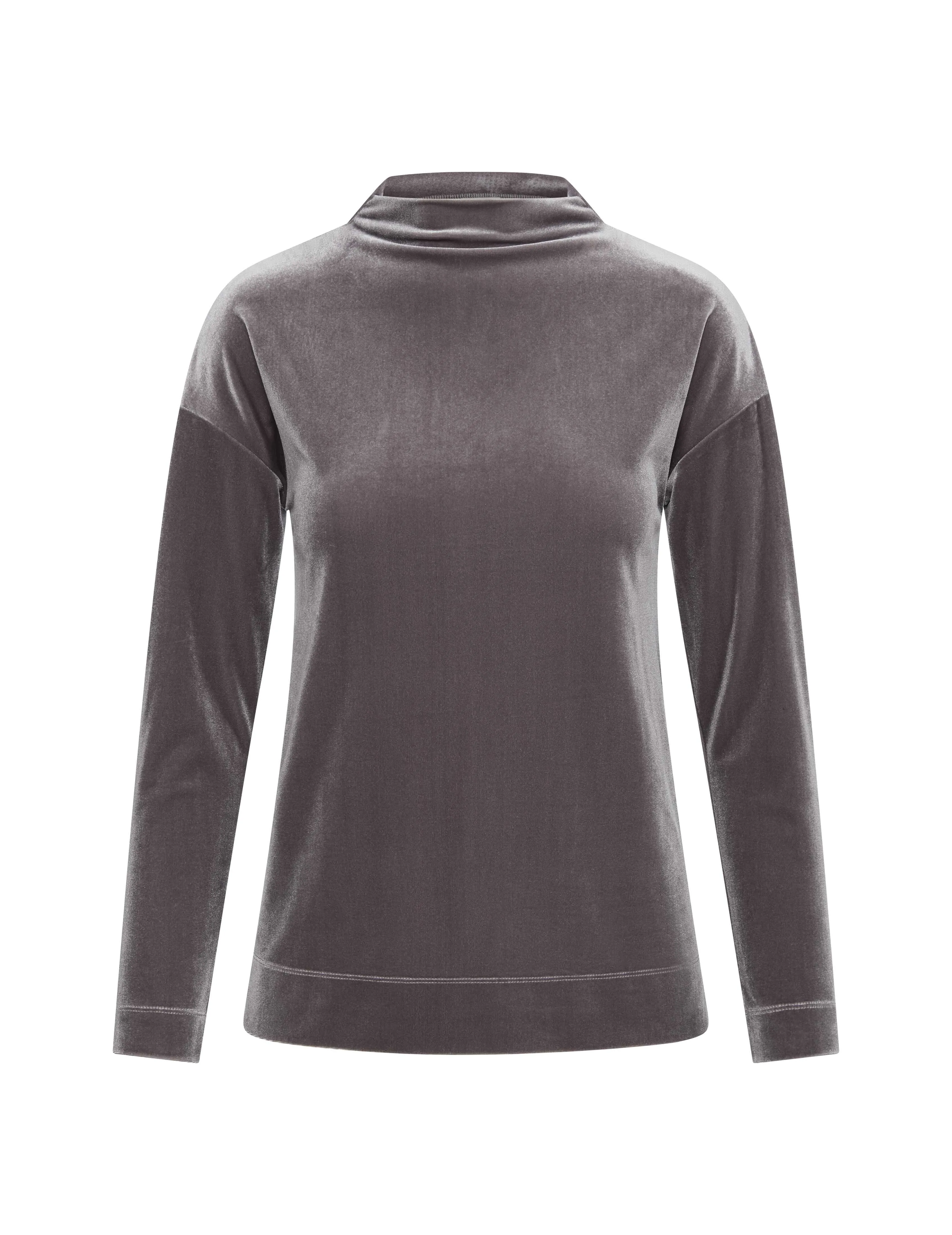 Velour High-Low Stretch Pullover- Sale
