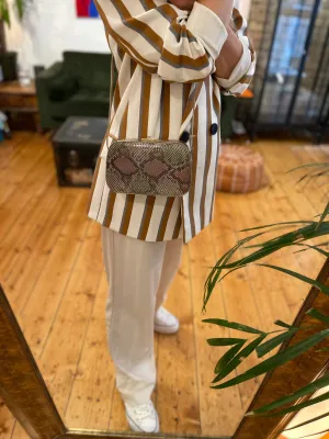 Vintage Snakeskin Effect Shoulder Bag