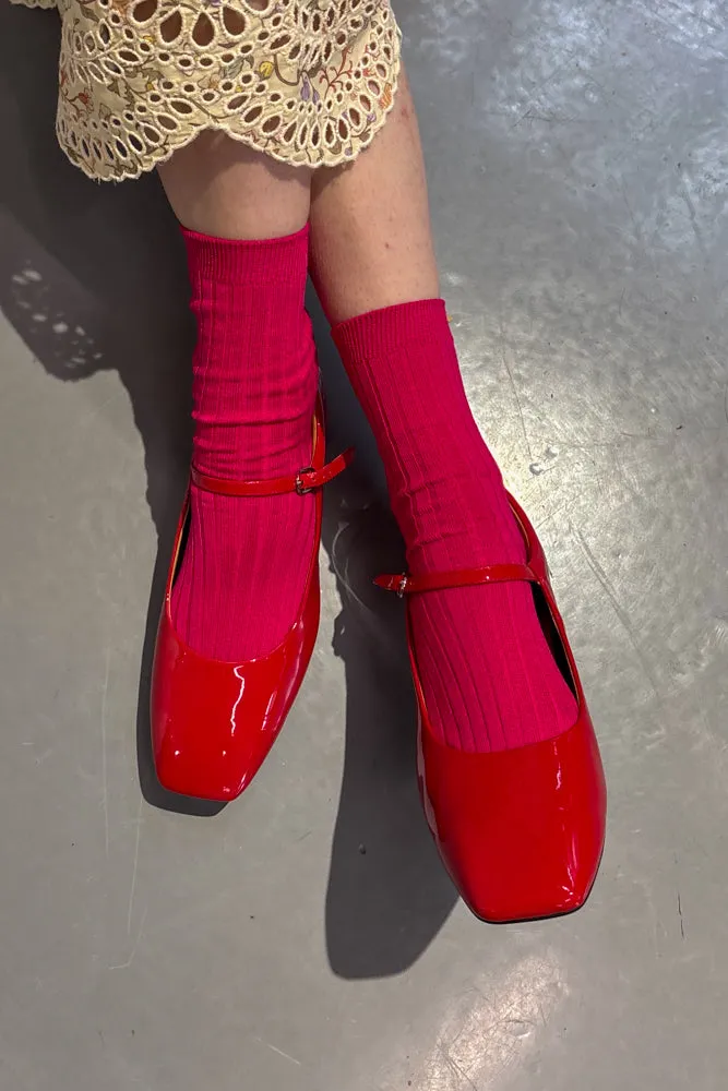 Woden Maya Fired Red Patent Pumps