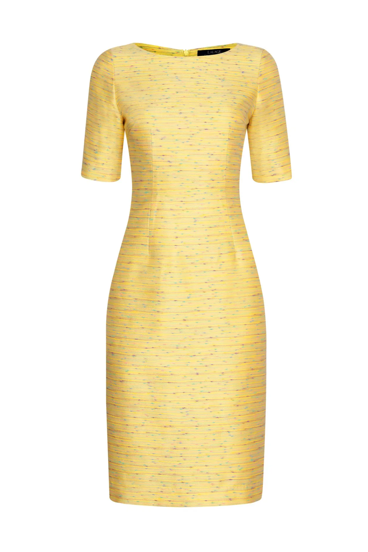 Yellow Summer Dress with Elbow Length Sleeves - Angie